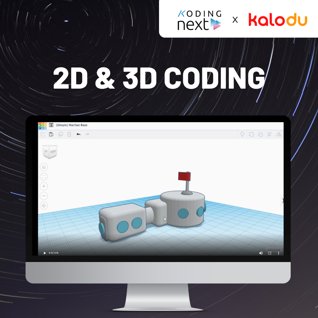 Koding Next 2D/3D coding programme for Children - 3D Modelling
