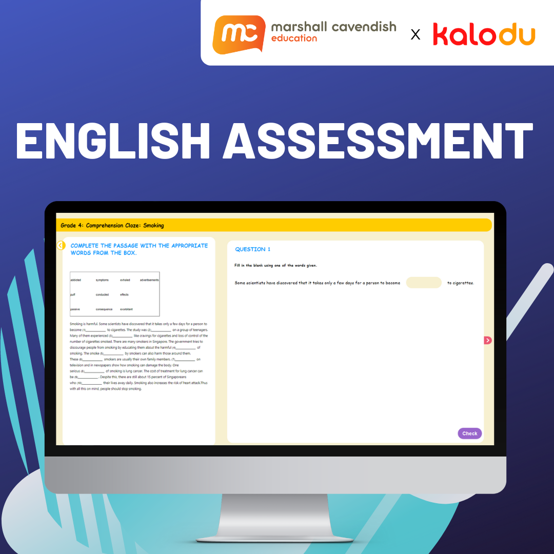 English Assessment by Marshall Cavendish Education - Comprehension Cloze